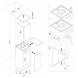Planika Faro GAS - Spoljni gasni kamin 142x36 cm 8kW siva + zaštitni pokrivač | Eponuda.com