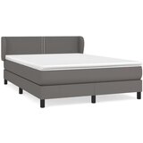  Box spring postelja z vzmetnico siv 140x190 cm umetno | Shoptok.si