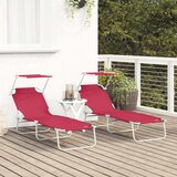  Ležaljka 2 pcs Crvena 58 x 188 x 77cm Poliester | Eponuda.ba