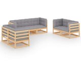  Sedežna garnitura 7-delna z blazinami trdna borovina | Shoptok.si