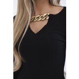 Kesi Dress with gold chain black | shoptok.hr