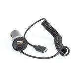 Olimp Sport Auto punjac univerzalni 2u1 (Micro usb kabel + USB slot) crni 1A Slike