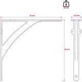  Nosači za zidne police 12 kom. Crna 21 x 21 x 3.5 cm Čelik | shoptok.hr