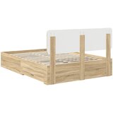  Krevetna konstrukcija s ladicama Sonoma hrast 150 x 200 cm Smeđa 203 x 153 x 90 cm | Shoptok.si