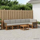  Set vanjskih sofa 7 kom. Prirodna i svjetlosiva Poliester | shoptok.hr