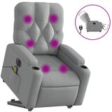 vidaXL Električni masažni naslanjač s funkcijo vstajanja svetlo siv, (20921117) | Shoptok.si