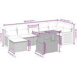  8-dijelni set vrtnih sofa od poliratana s jastucima sivi | shoptok.hr