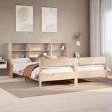 vidaXL Knjižna postelja brez vzmetnice 200x200 cm trdna borovina u