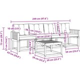  Set vanjskih sofa 5 kom. Prirodna i crna | shoptok.hr