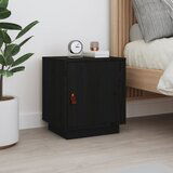 The Living Store Nočna omarica črna 40x34x45 cm trdna borovina - Nočna Omarica, (21433742) | Shoptok.si