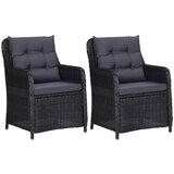 Maison Chic Vrtni stoli - Stol za vrt 2 kosa z blazinami poli ratan črne barve JS1393, (21878070) | Shoptok.si