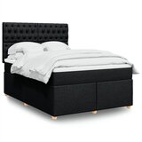  Krevet s oprugama i madracem crni 140x200 cm od tkanine | shoptok.hr