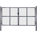 vidaXL Mrežasta vrtna vrata pocinkano jeklo 289x200 cm siva | Shoptok.si
