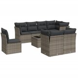 Maison Chic Seti vrtnega pohištva - Vrtna garnitura - Vrtni pohištvo set 9-delna z blazinami siv poli ratan, (21798247) | Shoptok.si