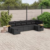 vidaXL 7-dijelni set vrtnih sofa od poliratana s jastucima crni | shoptok.hr