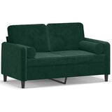  Dvosjed s ukrasnim jastucima tamnozeleni 120 cm baršunasti Zelena | Shoptok.si