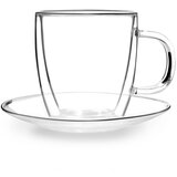 Vialli Design Set od 2 staklene čaše s dvostrukim stijenkama i tanjurićima 250 ml | shoptok.hr