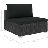 Poli 5-dijelna vrtna garnitura od poliratana s jastucima crna | shoptok.hr