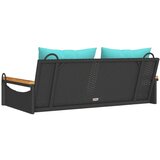  Klupa za ljuljanje s jastucima crna 109x62x40 cm od poliratana | shoptok.hr