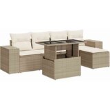 Maison Chic Seti vrtnega pohištva - Vrtna garnitura - Vrtni pohištvo set 6-delna z blazinami bež poli ratan, (21813563) | Shoptok.si