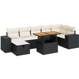 vidaXL Vrtna sedežna garnitura 5-delna z blazinami poli ratan/akacija | Shoptok.si