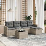 The Living Store Vrtna sedežna garnitura 6-delna z blazinami siv poli ratan - Vrtna Sedežna Garniture, (21476629) | Shoptok.si