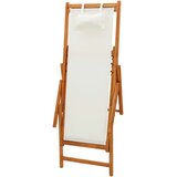  Sklopiva stolica za plažu od drva eukaliptusa i tkanine krem | shoptok.hr