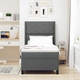  LED Box Spring Krevet Tamno siva 90 x 200 cm tkanina | shoptok.hr