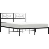 vidaXL Kovinski posteljni okvir z vzglavjem črn 140x200 cm | Shoptok.si