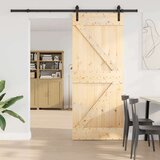 vidaXL Klizna vrata s priborom za montažu 85 x 210 cm masivna borovina | shoptok.hr