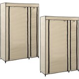 vidaXL Zložljiva garderobna omara 2 kosa blago 110x45x175 cm krem, (20621110) Cene