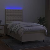  Krevet box spring s madracem LED krem 100x200 cm od tkanine | shoptok.hr
