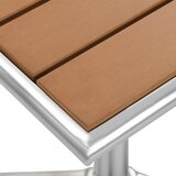  Vrtni stol srebrni 60 x 60 x 70 cm od aluminija i WPC-a | Eponuda.com