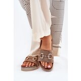 Boto Ladies Platform Sandals With Gold Decoration And Glitter Khaki Morisela | Shoptok.si