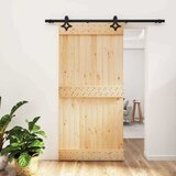  Klizna vrata 100 x 210 cm Čvrsta borovina (neobrađena) | shoptok.hr