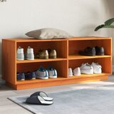vidaXL Ormarić za cipele voštano smeđi 110x34x45 cm masivna borovina | shoptok.hr
