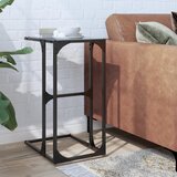 Furnova Stranska mizica s črnim steklom 40x30x61,5 cm jeklo, (21914963) | Shoptok.si