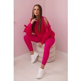 Kesi Set of sweatshirt with bow on sleeves and fuchsia leggings | Shoptok.si