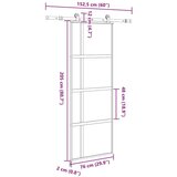 vidaXL Drsna vrata z opremo 76x205 cm kaljeno steklo in aluminij | Shoptok.si