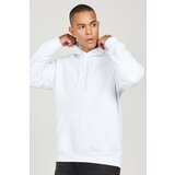 AC&Co / Altınyıldız Classics Men's White Standard Fit Regular Cut Inner Fleece 3 Thread Hooded Cotton Sweatshirt Cene