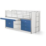 Vipack Bijeli/plavi podignuti dječji krevet s prostorom za odlaganje s podnicom 90x200 cm Bonny – | shoptok.hr
