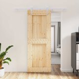  Klizna vrata Prirodna i bijela 80 x 210 cm Čvrsta borovina | shoptok.hr