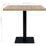  Kvadratni stol za bistro od MDF-a i čelika 80x80x75 cm boja hrasta | shoptok.hr
