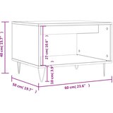vidaXL Klubska mizica siva sonoma 60x50x40 cm inženirski les | Shoptok.si