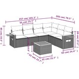  7-dijelni set vrtnih sofa od poliratana s jastucima crni | shoptok.hr