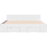 vidaXL Posteljni okvir s predali bel 150x200 cm inženirski les | Shoptok.si