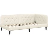 vidaXL Kutni okvir kreveta s madracem Krema 90 x 190 cm Baršun | shoptok.hr