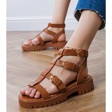 Gemre Brown gladiator sandals fastened at the ankle Badana | Shoptok.si