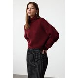 TRENDYOLMILLA Claret Red Crop Turtleneck Knitwear Sweater TWOAW25KZ00002, Burgundy / Bordeaux | Eponuda.com