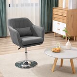  Okretna stolica uredska stolica s podesivom visinom poliester imitirajući lan metal 60 x 60 x 79-91 cm tamno siva | shoptok.hr